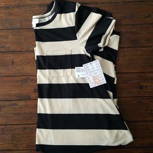 NWT XS Lularoe Carly Black and Tan Stripes